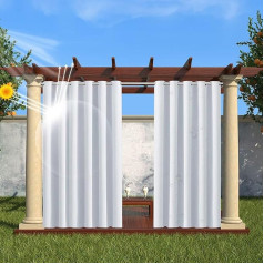 Soulitem Āra aizkari Ūdensizturīgs Patio Blackout aizkari ar Eyelet 1 panelis āra un iekštelpu paviljons Pergola Pergola Veranda pelēks balts 100 x 84 collas