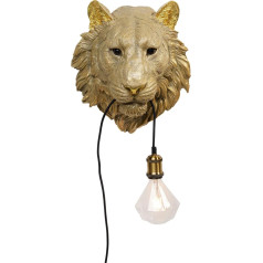 Kare Design Sienas lampas Animal Tiger Head Zelta sienas lampa Sienas lampa no alumīnija, krāsota ar rokām 34 x 32 x 24 cm (H x W x D)