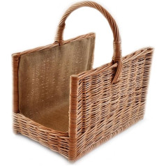 MyBer® K6-205_J_K Firewood Wicker Basket for Wood Reinforced with Jute Brown