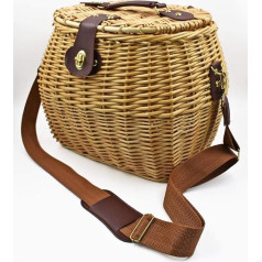 ok affarefatto zimbardi costanza Fly Basket Vimini with Shoulder Strap 29 x 25 x 28 cm Suitable for Funghi Collecting Both All Fruit and Fruit by Bosco