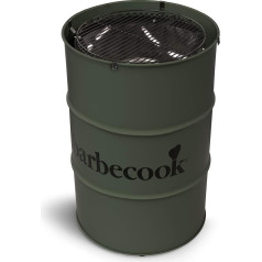 Barbecook Edson Barbecue Bin, Fire Barrel with Grill Plate, Barbecue for 10 People, Army Green, 60 x 60 x 90 cm