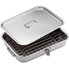 KitchenCraft BBQ/Grilltopf zum Räuchern für den Backofen und Grill, 37.5 x 27 cm