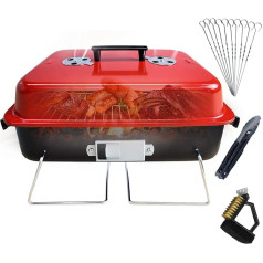 GEERTOP Tragbarer Grill Holzkohlegrill mit Deckel, leicht, faltbar, Tischplatte, Kochen, Grill, für Outdoor, Camping, Grill, Strand, Grill, Picknick, Hinterhof-Party