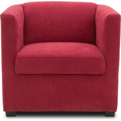 Domo. Collection Domo Collection Bob krēsls, retro krēsls ar roku balstiem un atsperu serdi, 73 x 75 x 69 cm, neliels mīkstināts krēsls, kokteiļkrēsls no mikrošķiedras, sarkans