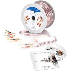 inakustik 00402410A Premium Speaker Cable 10 m Transparent 2 x 4.0 mm² Includes 8 Flexible Pins and CD Consultant Easy Installation S/Z Wiring Colour Coded Item 00402410A