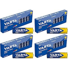 Varta Industrial 4006 Mignon AA LR6 MN1500 akumulatori (4 x 10 gab.) Piemēroti lieljaudas ierīcēm