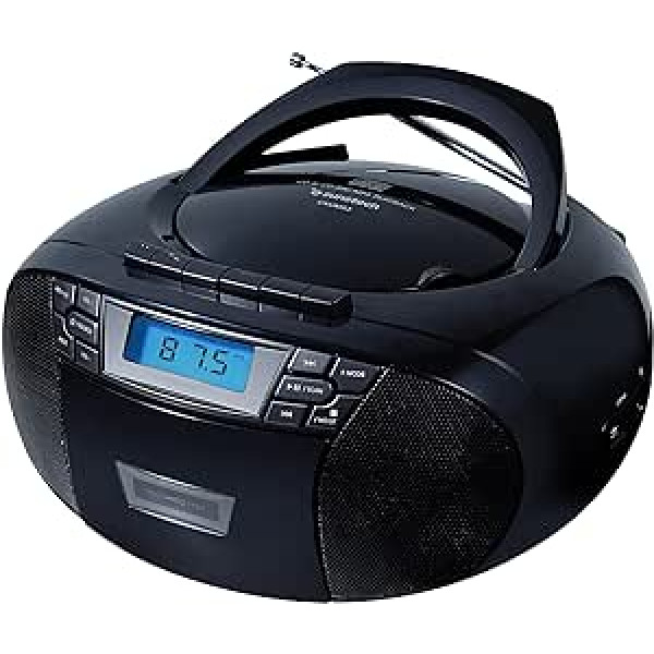 Sunstech CXUM53 nešiojama stereo CD radijo kasetė 2W CD R/RW MP3 WMA FM USB/AUX-IN juoda