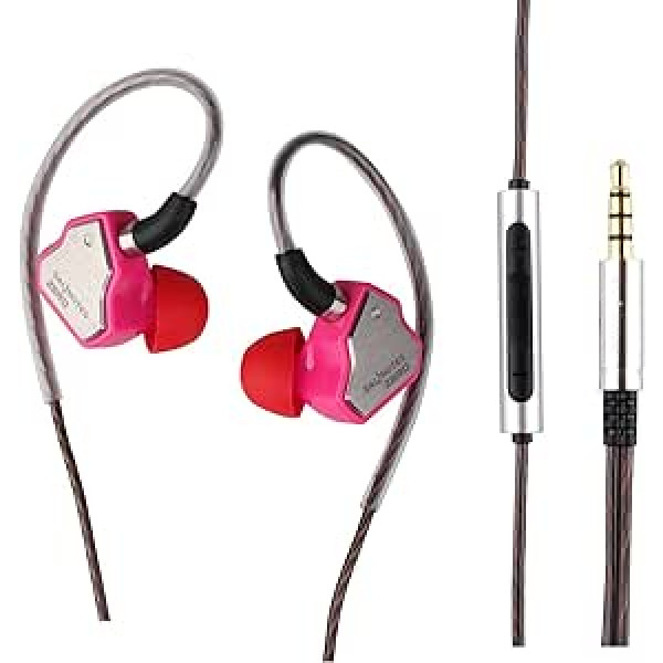 LINSOUL 7Hz Salnotes Zero HiFi 10 mm dinamiskas ausīs ievietojamas draivera austiņas IEM ar metāla kompozītmateriālu membrānu, nerūsējošā tērauda priekšējo paneli, noņemamu 2 kontaktu OFC kabeli (rozā, ar mikrofonu, 3,5 mm)