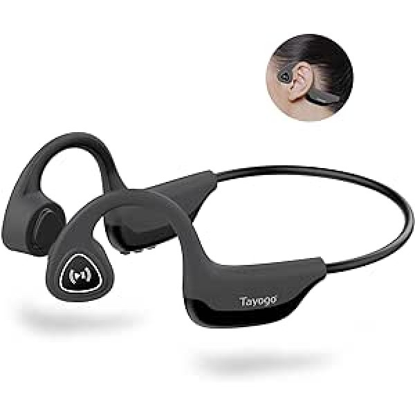 Tayogo S2 Sport Bone Sound austiņas bezvadu IP54, Bone Conduction Bluetooth 5.0 bezvadu sporta austiņas, atvērtas austiņas ar mikrofonu riteņbraukšanai, skriešanai, skriešanai sporta zālē — pelēks