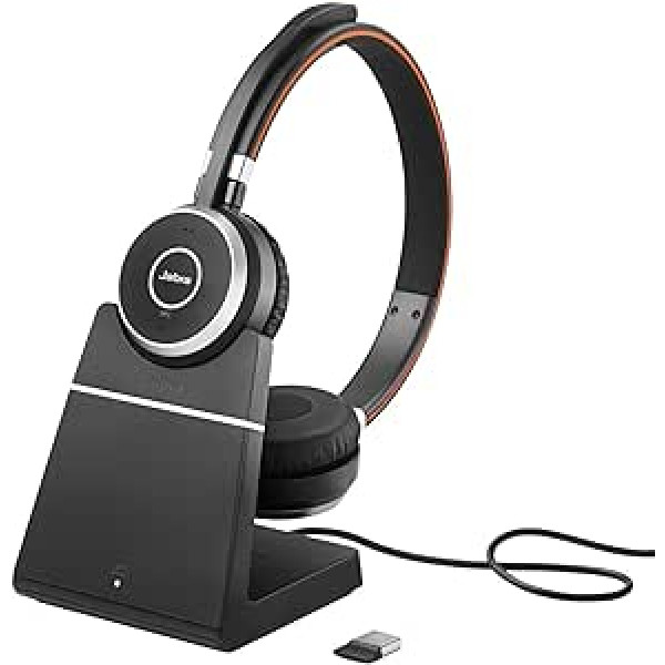 Bezvadu monoaustiņas Jabra Evolve 65 SE — Bluetooth austiņas ar trokšņu slāpēšanas mikrofonu, izturīgu akumulatoru un uzlādes staciju — UC sertificēta tālummaiņai, vienošanai un citām iespējām — melna