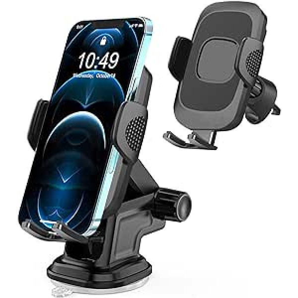 Car Mobile Phone Holder, 3-in-1 Car Mount for Dashboard, Windscreen, Ventilation Slots for Samsung Galaxy A13 A53 A52 A71 A52S A22 A23 A33 5G S22 S21 Plus A12, iPhone 12 47 EU 4 11 Pro MaxSE