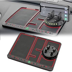 Non-Slip Phone Pad for 4-in-1, Dashboard Mobile Phone Holder, Non-Slip Mat, Car Dashboard Tray, Mobile Phone Holder Mat with 360 Degree Rotatable Mobile Phone Holder, for Keys, Mobile Phone and