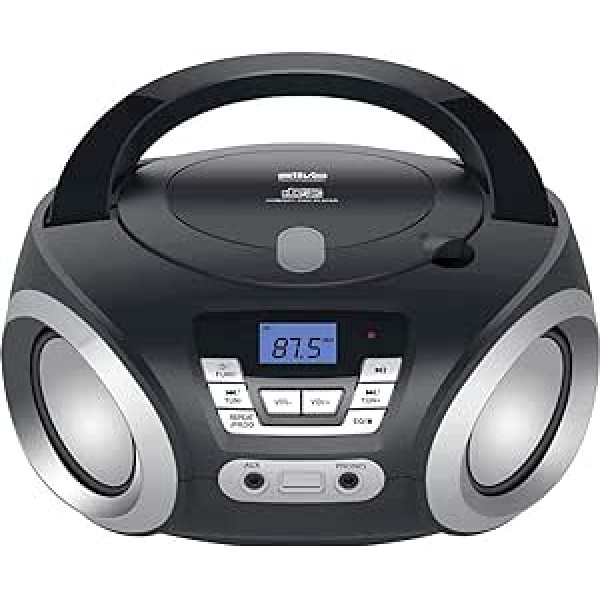 Silva-Schneider PCD 19.1 FM Radio, CD Player, AUX, Mains and Battery Operated, Black