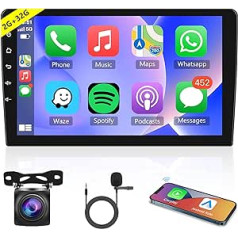 2G + 32G Android 12 Car Radio 2 DIN ar bezvadu Apple Carplay Android automašīnas GPS navigācijas sistēmu WiFi 10,1 collu automašīnas radio ar Bluetooth FM/RDS AI DSP/USB/DAB+/OBD/HiFi/DVR stūres vadību +