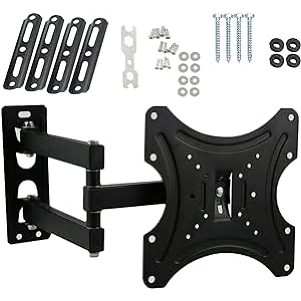 TV-Wandhalterung für die meisten 43,2-106,7 cm (17-42 Zoll) Bildschirme, schwenkbar, schlank, neigbar, TV-Wandhalterung für Plasma- und gebogene Fernseher bis zu 30 kg Tragkraft, maks. VESA-Halterung