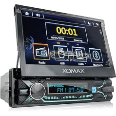 XOMAX XM-V747 automašīnas radio ar spoguļa saiti Android ierīcēm, Bluetooth brīvroku sistēma, 7 collu / 18 cm skārienekrāns, 7 apgaismojuma krāsas, FM, AUX, SD, USB, 1 DIN