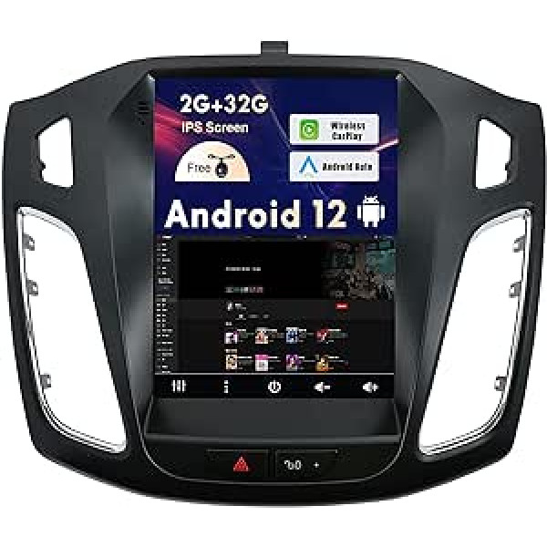 SXAUTO Android 12 IPS automašīnas radio, kas piemērots Ford Focus (2010-2014) - Iebūvēts Carplay/Android Car - Bezmaksas atpakaļgaitas kamera - 2G + 32G - Stūres vadība DAB WiFi Fast Boot 4G BT5.0-2 DIN 9.7