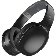 Skullcandy Crusher Evo Over-Ear bezvadu austiņas ar sensoru basu, 40 stundu akumulatora darbības laiks, mikro, saderīgas ar iPhone, Android un Bluetooth ierīcēm - melnas