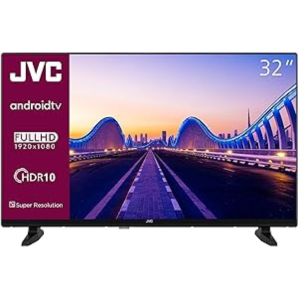 JVC 32 collu televizors Android TV (HD gatavs viedtelevizors, HDR, trīskāršs uztvērējs, Google Play veikals) LT-32VAH3355 [2024]