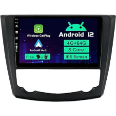 BXLIYER Android 12 IPS automašīnas radio, kas piemērots Renault Kadjar (2015-2019) - Iebūvēta Carplay/Android Car/DSP - LED kamera + MIC - 4G + 64G - DAB 360 kameras stūres vadība Fast Boot WiFi - 2 DIN