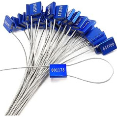 100 Pcs Safety Seals Cable Seals Cable Ties Metal Shields Aluminum Alloy Wire Cable Seals Blue