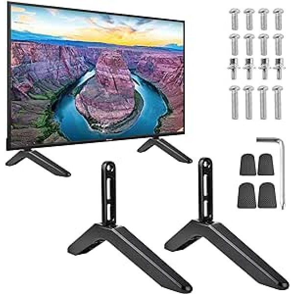 Akamino Universal-TV-Ständer, Upgrade-TV-Sockelfüße, TV-Basisbeine für die meisten 30,5-248 cm (12-98 Zoll) LCD-/LED-Plasma-Flachbildschirme, Ersatz-TV-Standbeine für Vizio, Samsung, LG, TCL Fernšehera