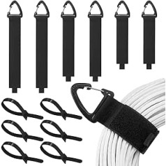 6 Pack Heavy Duty Storage Straps, Cable Ties, Storage Straps, Adjustable Cord Organizer Hanger with Buckle, with 6 x Velcro Straps for Home, Garage, Cable, Wire Rope Hoses