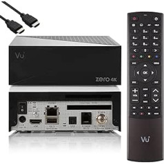 VU Zero 4K — UHD HDR satelīta uztvērējs ar 1x DVB-S2X uztvērēju, E2 Linux viedo uztvērēju, YouTube, CI + karšu lasītāju, HbbTV multivides bibliotēku, USB PVR funkciju + EasyMouse HDMI kabeli