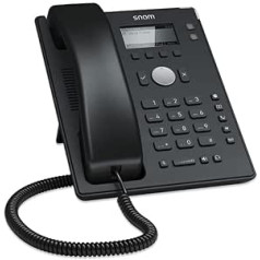 Snom D120 IP telefons, SIP Tischtelefon, 2 SIP-Identitäten, PoE, Grafisches Display mit Hintergrundbeleuchtung, 360°-Benachrichtigungsanzeige, 5 vorbelegte Funktionstasten, Schwarz, 00004361