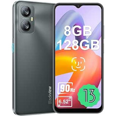 Blackview A52Pro 2024 viedtālrunis, 8 GB+128 GB (TF 1 TB) Handy, Android 13 Handy günstig, 90 Hz 6,52 collu HD+ displejs, 5150 mAh, 13 MP 4G divu SIM kartu viedtālrunis, Fingerabdruck/OGcPSta-Core