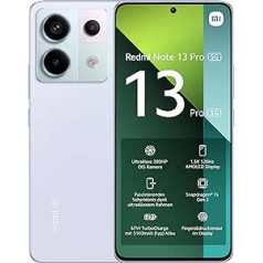 Xiaomi Redmi Note 13 Pro 5G 8GB + 256GB mobilais tālrunis bez līguma, violets (vācu versija + 2 gadu garantija)