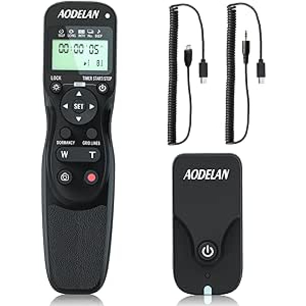 Aodelan Camera Wireless Shutter Release with Zoom, Wired Timer Remote Control for Sony ZV-1, A7, A7 III, A7R, A7R II, A7R III, A7R IV, A7s, A99 II, A5000, A5100, A6000, A6100, A6300, A6400, A6600