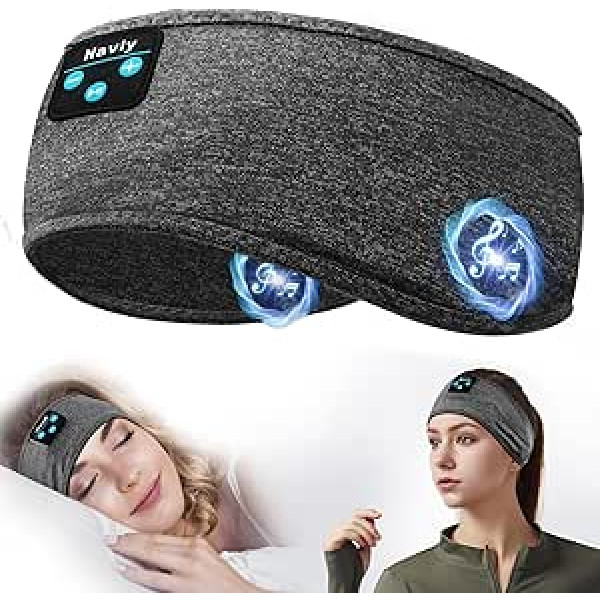 Navly Sleep Headphones Bluetooth Headband Austiņas Miega austiņas Sānu guļamiem, Cozy Band Austiņas Sievietēm, Miega un atpūtas Dāvanu Ideja Sievietēm Vīriešiem