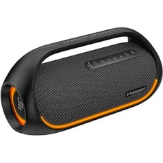 Tronsmart Bang Bluetooth skaļrunis 60 W, IPX6 ūdensizturīgs ar LED gaismu, Sync 100+ jaudīgs skaļrunis ar augstas izšķirtspējas audio, 15 H atskaņošanas laiks, āra Fiesta skaļrunis ar barošanas bloku un NFC