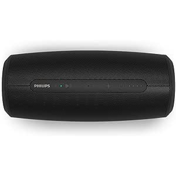 Philips Audio TAS6305/00 S6305/00 Bluetooth skaļrunis ar barošanas bloka funkciju (Bluetooth 5.0, ūdensizturīgs, 20 stundu darbības laiks, 2 pasīvā basa prožektori, USB, 2020./2021. gada modelis, 230 x 100 x 100 mm