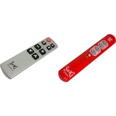 Seki Medium Learning Universal Remote Control Silver & Slim Red Learning Universal Remote Control with Large Buttons for Seniors + Children