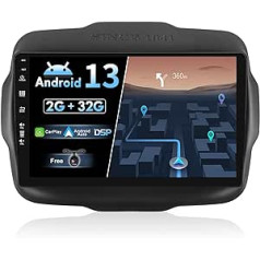 JOYX Android 12 automašīnas radio, piemērots Jeep Renegade (2015-2018) - atpakaļgaitas kamera bez maksas - 2G + 32G - 9 collu 2,5D - 2 DIN - atbalsta DAB stūres vadību 4G WiFi Bluetooth 5.0 Carplay Android