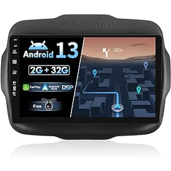 JOYX Android 12 automašīnas radio, piemērots Jeep Renegade (2015-2018) - atpakaļgaitas kamera bez maksas - 2G + 32G - 9 collu 2,5D - 2 DIN - atbalsta DAB stūres vadību 4G WiFi Bluetooth 5.0 Carplay Android