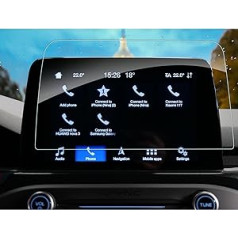 SHAOHAO Ford KUGA Fiesta MK8 ST 2022 2023 2024 SYNC 3 automašīnas navigācijas ekrāna aizsargs 8 collu GPS caurspīdīgs ekrāna aizsargs pret skrāpējumiem 9H pret pirkstu nospiedumiem rūdīta stikla ekrāna aizsargs