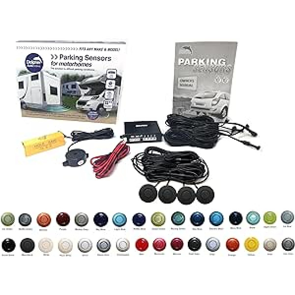 Dolphin MPS400 Parkensoren für Wohnmobil, Camper, Lastwagen, ar Audio-Summer, Schwarz/Silber/Weiß/Grau