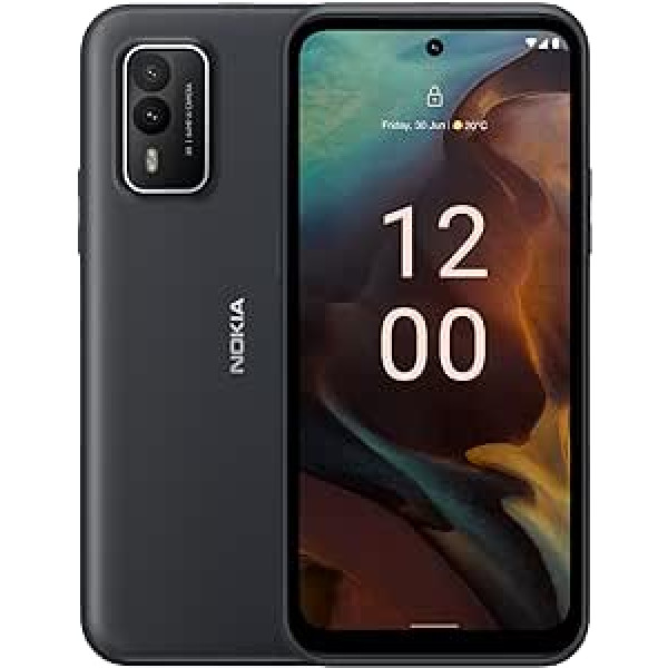 Nokia XR21 robusts viedtālrunis (5G, 6,49 collu FHD displejs, 64 MP-Kl kamera, 4800 mAh akumulators, 6 GB/128 GB atmiņa, IP68 un MIL-STD-810H, pusnakts melns