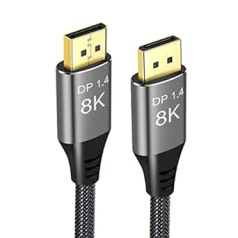 „Xiwai DisplayPort 1.4 8K 60Hz Ultra HD UHD 4K 144Hz DP to DP Cable 76804320 for Video PC Laptop TV (3M)