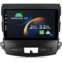 YUNTX Android 13 automašīnas radio, kas paredzēts Mitsubishi Outlander/Peugeot 4007/Citroen C-Crosser-[Integrēts CarPlay/Android Car/GPS]-9 collu IPS 2.5D skārienekrāns, bezmaksas kamera DAB/Stūres vadība/MirrorLink