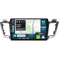 BXLIYER — [6G+128G] — Android 12 IPS automašīnas radio piemērots Toyota RAV4 (2013-2018) — Iebūvēts DSP/Carplay/Android automašīnai — LED kamera + mikrofons — 10,1 collas 2 DIN — atbalsta SWC DAB Fast Boot 360 kameru