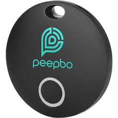 Peepbo Key Finder Keyfinder 1 Pack, Tracker Tag Suderinamas su Apple Kur yra? Programėlė (tik iOS), keičiama baterija, juoda