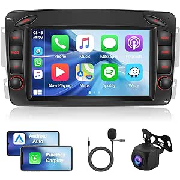 2G + 32G Android 12 auto radio priekš Mercedes Benz W168 W203 W463 Viano Vito Vaneo CLK C209/W209 SLK/W170 ar Carplay Android Car Navigation GPS WiFi 7 collu auto radio 2 DIN ar Bluetooth FM/RDS