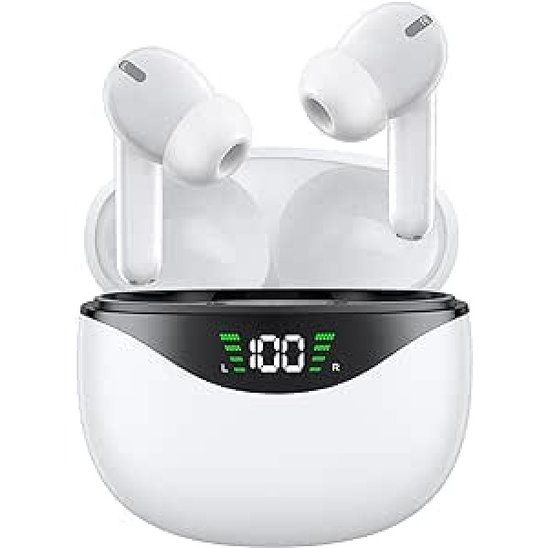 Bluetooth Austiņas Auss, Air Buds Pods Austiņas Bezvadu, Bluetooth 5.3 HiFi Stereo Sound, Air Pro IPX7 Waterproof Wireless Headphones Touch Control, 36 stundu atskaņošanas laiks, iPhone, Samsung, Xiaomi,