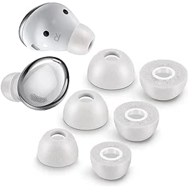 Putu ausu aizbāžņi Samsung Galaxy Buds Pro — izbaudiet izcilu komfortu un nelokāmo piegulšanu ar atmiņas putu uzgaļiem — pelēks