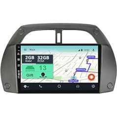 YUNTX [2GB+32GB] Android 12 automašīnas radio ar navigācijas sistēmu priekš Toyota RAV4 (2001-2006) 9 collu skārienekrāna bezmaksas kamera DAB/GPS/Stūres vadība/MirrorLink/Bluetooth 5.0/WiFi/USB/4G/CarPlay