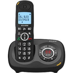 ALCATEL XL 595 B Voice Black ar automātisko atbildētāju, tālrunis senioriem ar nevēlamu zvanu bloķēšanu
